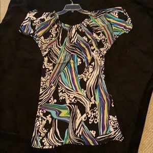 Black and white short sleeve dress